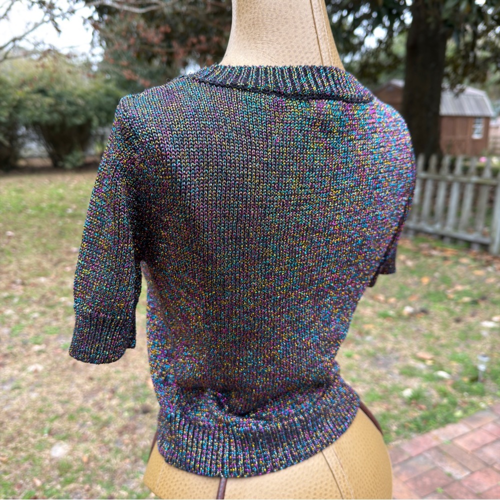 Debut Multicolor Short Sleeve Pullover Sweater - Picture 12 of 16